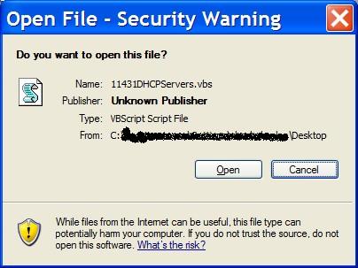 Open File Security Warning screen cap